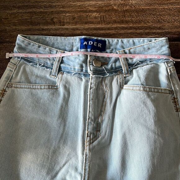 🎀 NEW SSENSE Ader error Innersy deconstructed straight leg jeans 26 - Picture 5 of 13